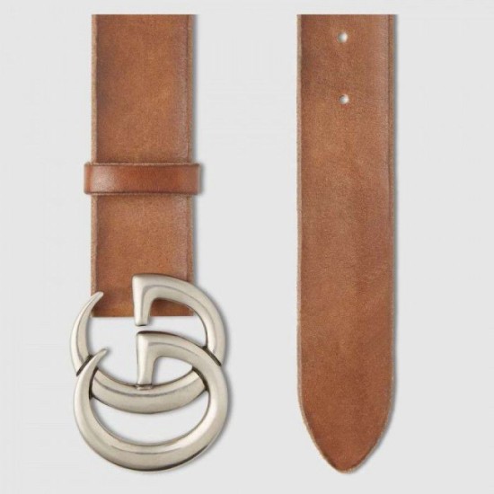 Replica Cintura in pelle con fibbia doppia G in pelle 406831