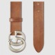 Replica Cintura in pelle con fibbia doppia G in pelle 406831