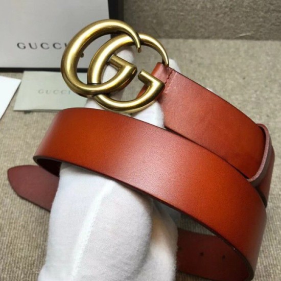 Replica Cintura in pelle con fibbia doppia G in pelle 406831