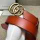 Replica Cintura in pelle con fibbia doppia G in pelle 406831