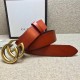Replica Cintura in pelle con fibbia doppia G in pelle 406831