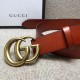 Replica Cintura in pelle con fibbia doppia G in pelle 406831