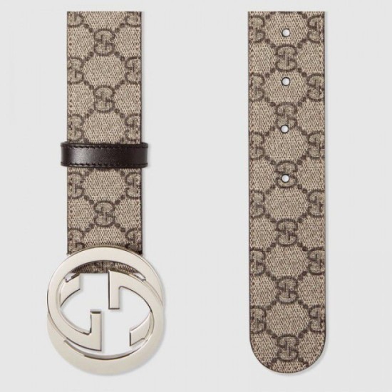 Replica Cintura GG Supreme con fibbia G beige marrone 411924
