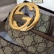 Replica Cintura GG Supreme con fibbia G beige marrone 411924