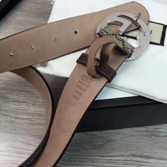 Replica Cintura GG Supreme con fibbia G beige marrone 411924
