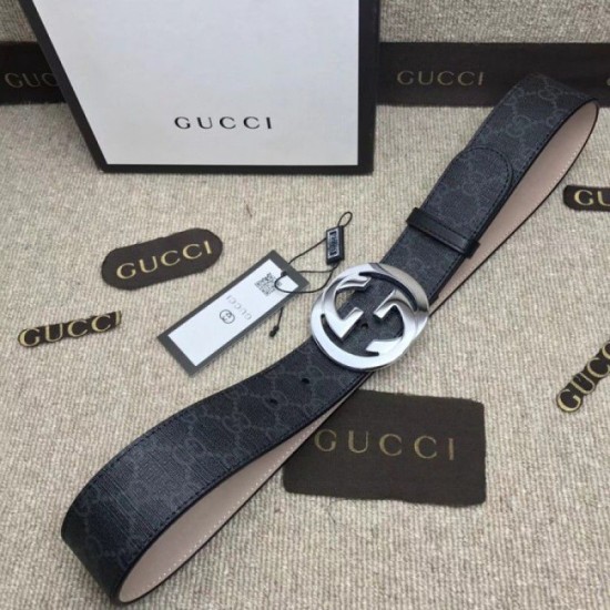 Replica Cintura GG Supreme con fibbia G nera 411924