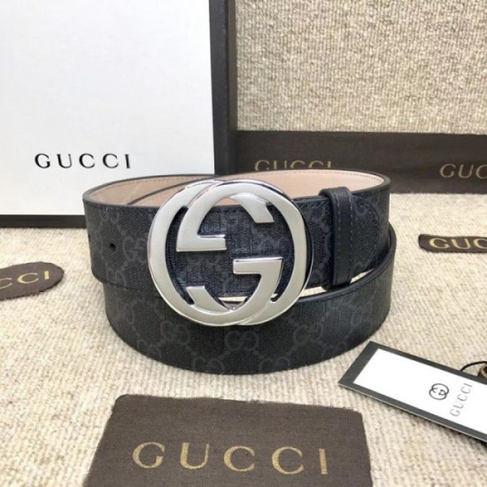 Replica Cintura GG Supreme con fibbia G nera 411924