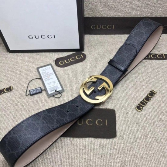 Replica Cintura GG Supreme con fibbia G nera 411924