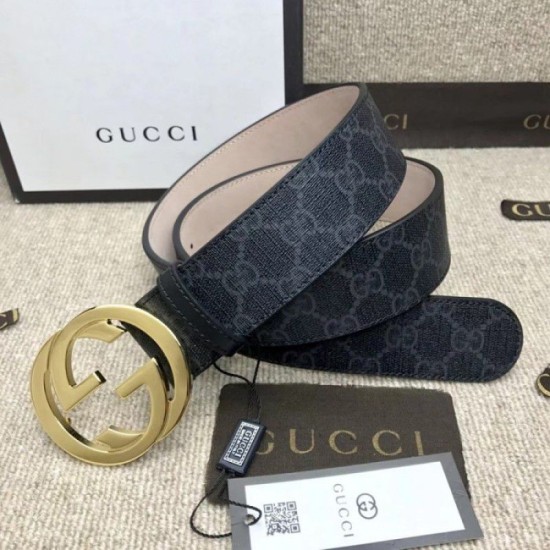 Replica Cintura GG Supreme con fibbia G nera 411924