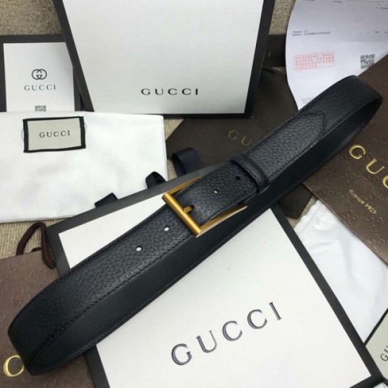 Replica Cintura in pelle con fibbia rettangolare nera 429028