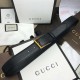 Replica Cintura in pelle con fibbia rettangolare nera 429028