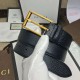 Replica Cintura in pelle con fibbia rettangolare nera 429028