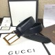 Replica Cintura in pelle con fibbia rettangolare nera 429028