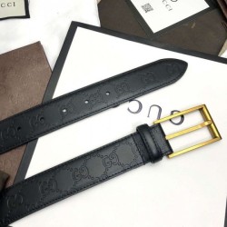Replica Cintura in pelle Signature nera 429028