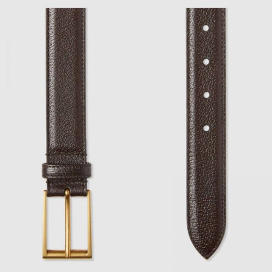 Replica Cintura in pelle con fibbia rettangolare marrone 429028