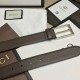 Replica Cintura in pelle con fibbia rettangolare marrone 429028