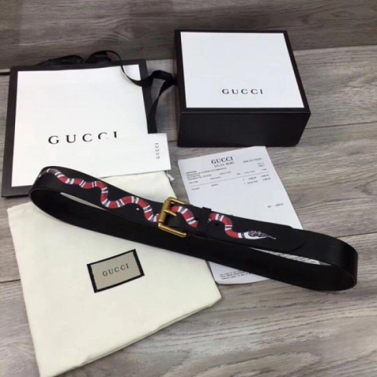 Replica Cintura in pelle con Kingsnake Black 434520