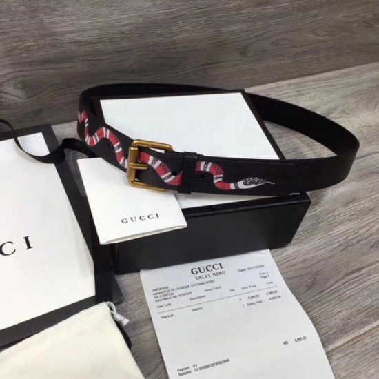 Replica Cintura in pelle con Kingsnake Black 434520