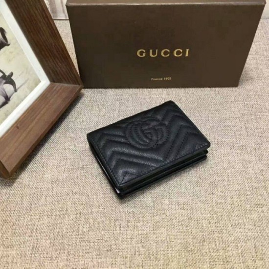 Replica Porta carte GG Marmont in nero 443125
