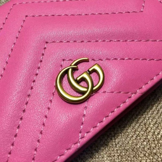 Replica Portacarte GG Marmont in rosa 443125