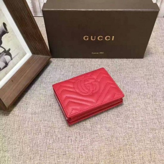 Replica Porta carte GG Marmont in rosso 443125