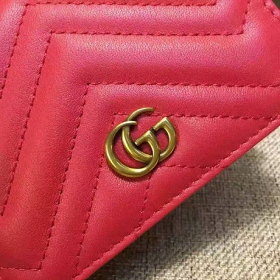 Replica Porta carte GG Marmont in rosso 443125