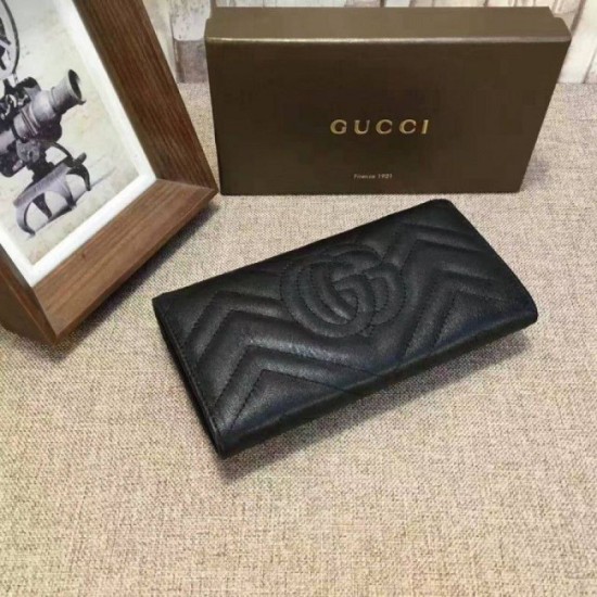 Replica Portafoglio GG Marmont continental Nero 443436