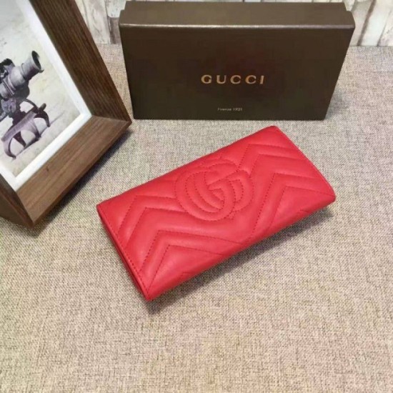 Replica Portafoglio GG Marmont continental rosso 443436