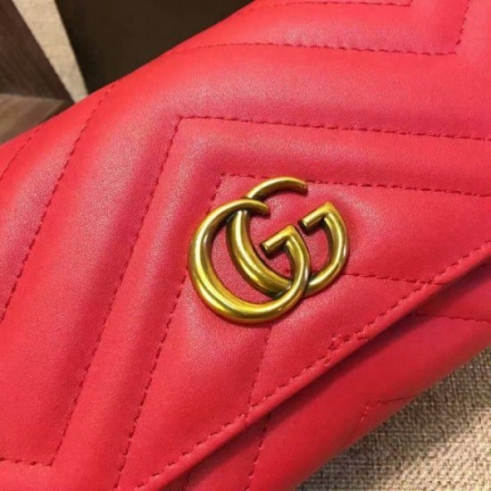 Replica Portafoglio GG Marmont continental rosso 443436