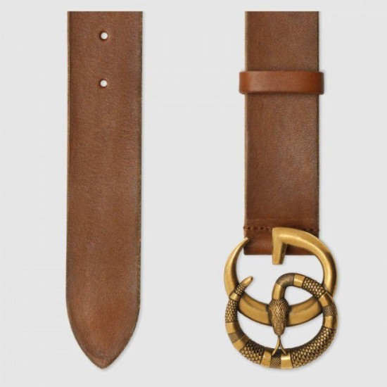 Replica Cintura in pelle con fibbia Double G con cinturino in serpente 458949