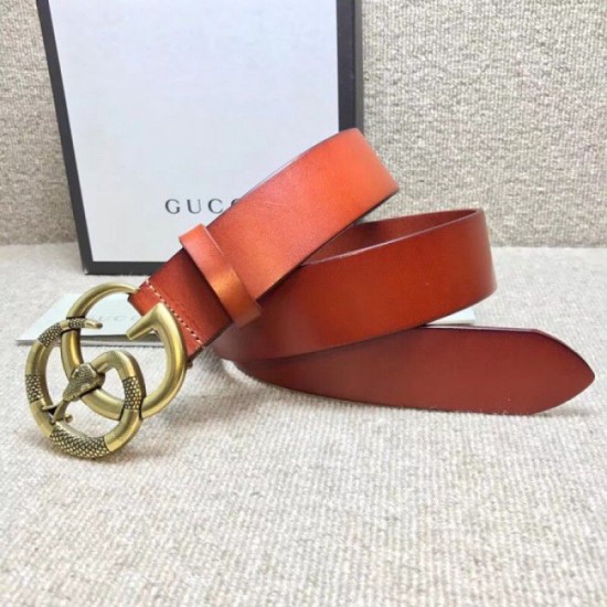 Replica Cintura in pelle con fibbia Double G con cinturino in serpente 458949