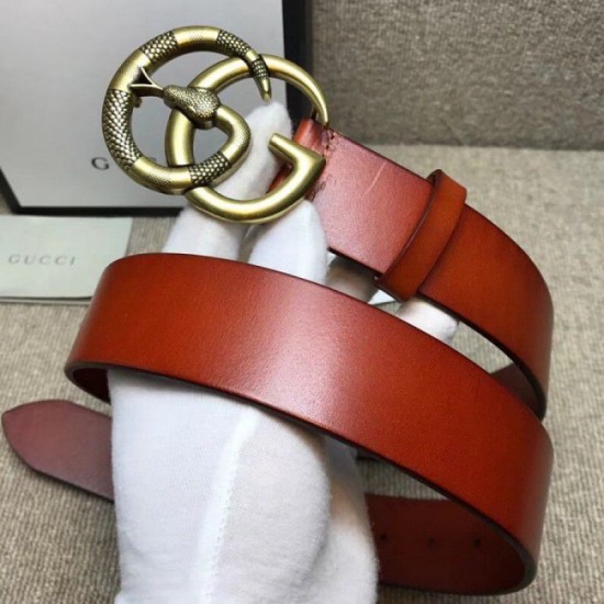 Replica Cintura in pelle con fibbia Double G con cinturino in serpente 458949