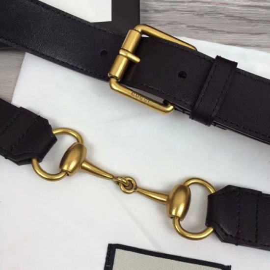 Replica Cintura in pelle con morsetto nero 488939