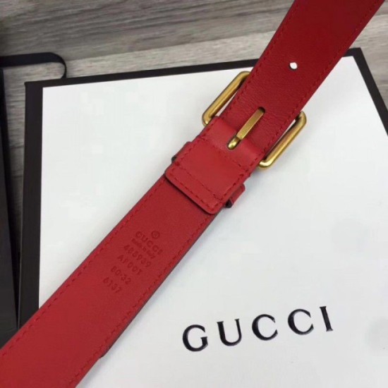 Replica Cintura in pelle con morsetto rosso 488939