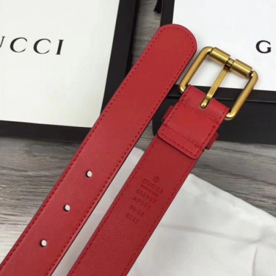 Replica Cintura in pelle con morsetto rosso 488939