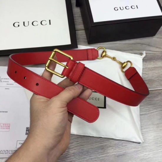 Replica Cintura in pelle con morsetto rosso 488939