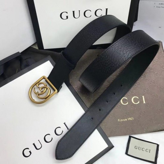 Replica Cintura in pelle con cintura Double G incorniciata 495128