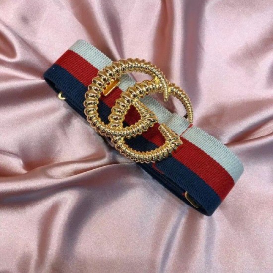 Replica Cintura elastica Web con fibbia Torchon Double G 524101