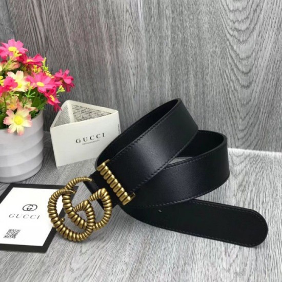 Replica Cintura in pelle con fibbia Torchon Double G nera 524105