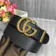 Replica Cintura in pelle con fibbia Torchon Double G nera 524105