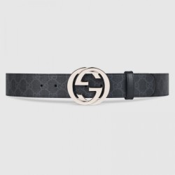 Replica Cintura GG Supreme con fibbia G nera 411924