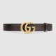 Replica Cintura in pelle con fibbia Double G marrone 406831