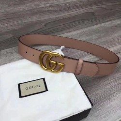 Replica Cintura in pelle con fibbia Double G rosa 400593