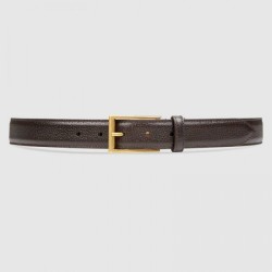 Replica Cintura in pelle con fibbia rettangolare marrone 429028