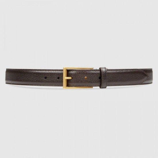 Replica Cintura in pelle con fibbia rettangolare marrone 429028