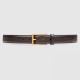 Replica Cintura in pelle con fibbia rettangolare marrone 429028