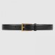 Replica Cintura in pelle con fibbia rettangolare nera 429028