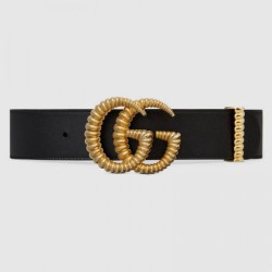 Replica Cintura in pelle con fibbia Torchon Double G nera 524105