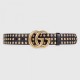 Replica Cintura in pelle nera con fibbia doppia G e borchie 409402