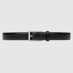 Replica Cintura in pelle Signature nera 429028